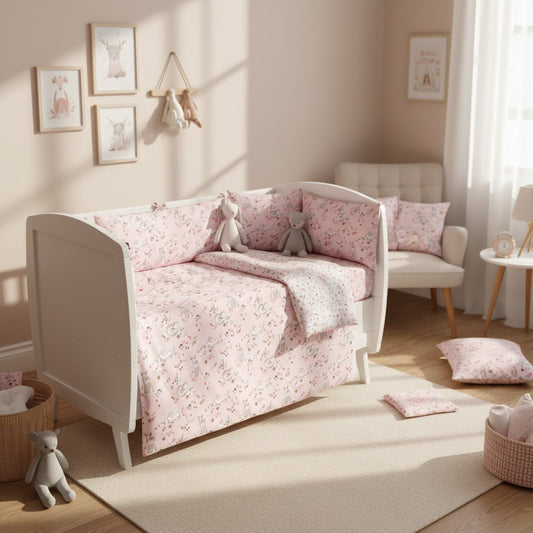 Meadowlands Organic Cotton Toddler 3 Piece All-in-One 4.0 Tog Quilt Bedding Set with Bumper