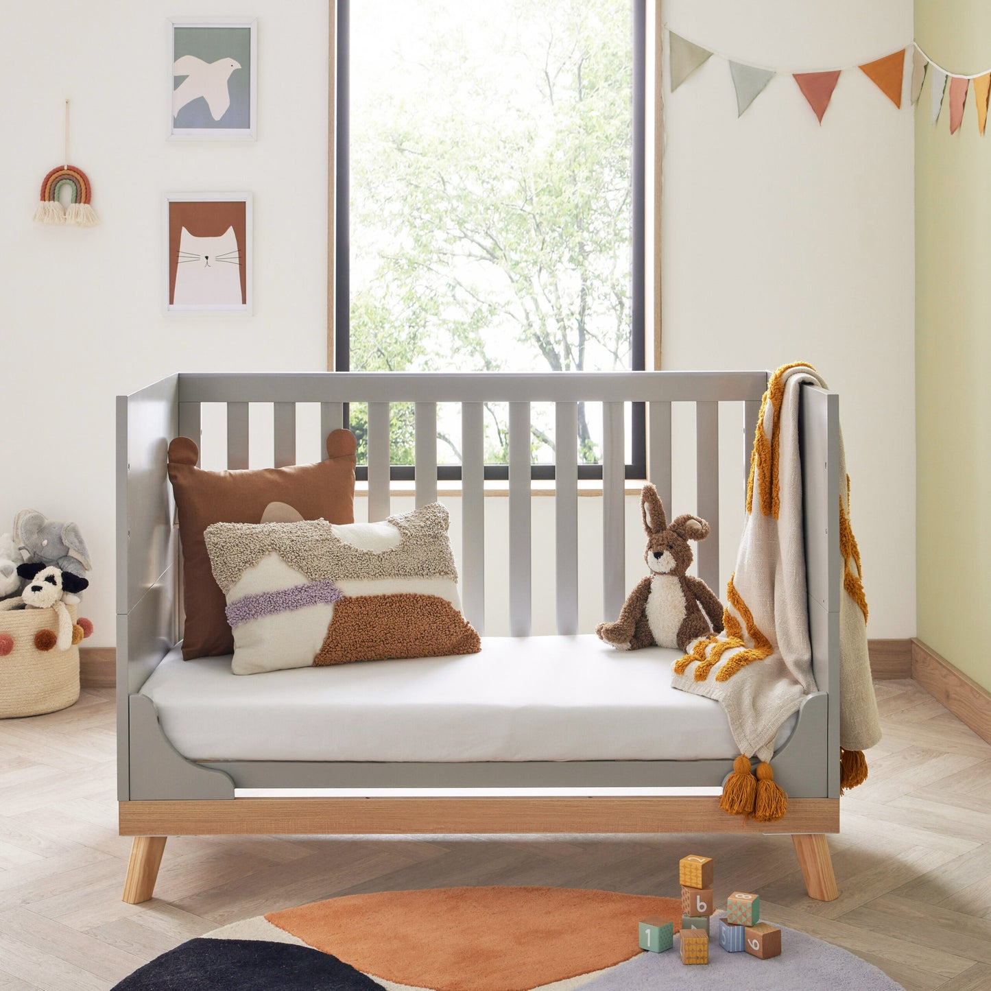 Babymore Mona Mini Cot Bed – Grey