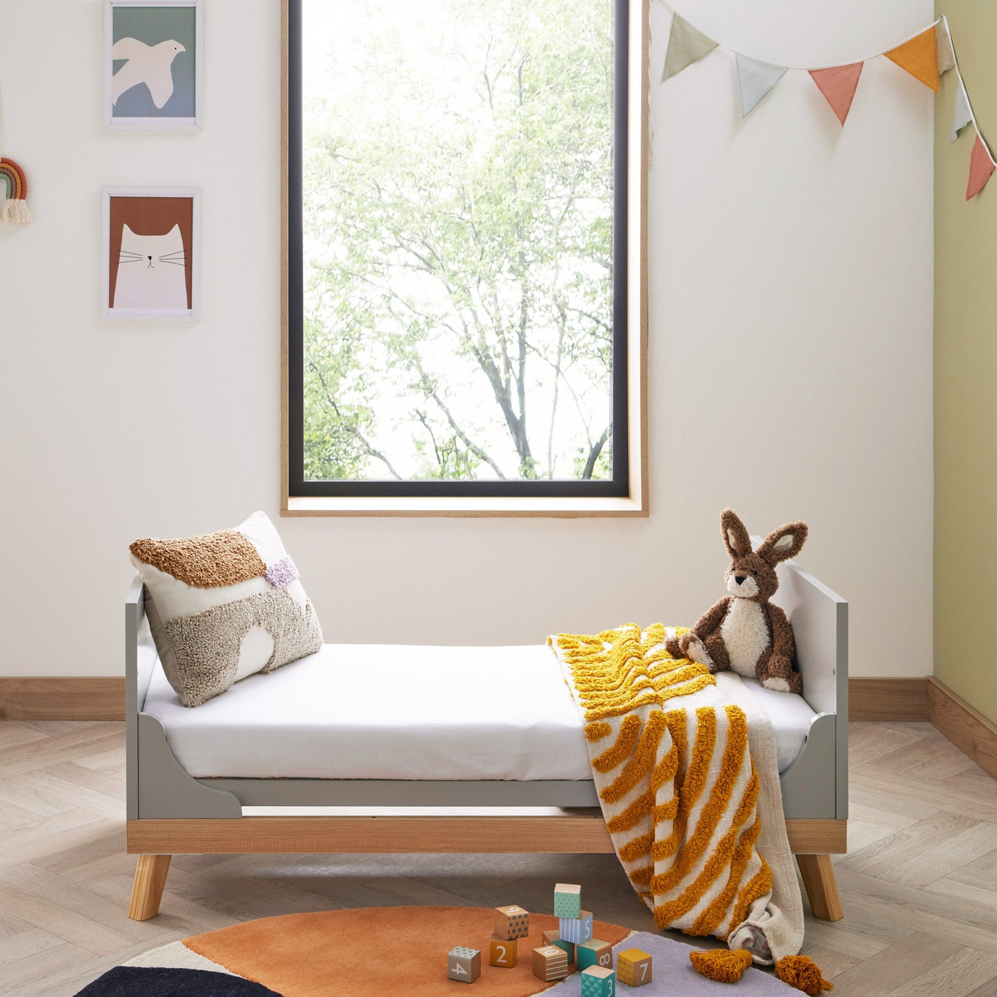 Babymore Mona Mini Cot Bed – Grey