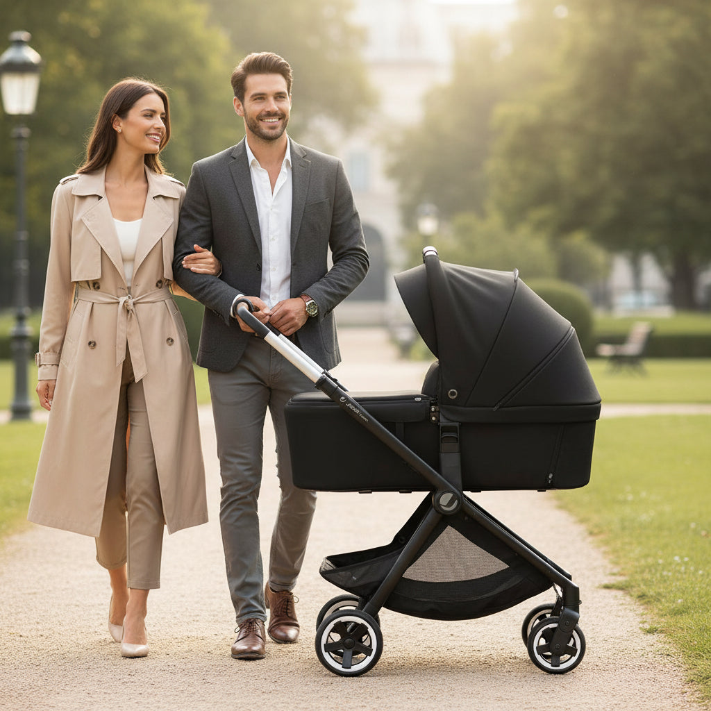 Jané Newel 10-Piece Complete Travel System Bundle  - Cold Black