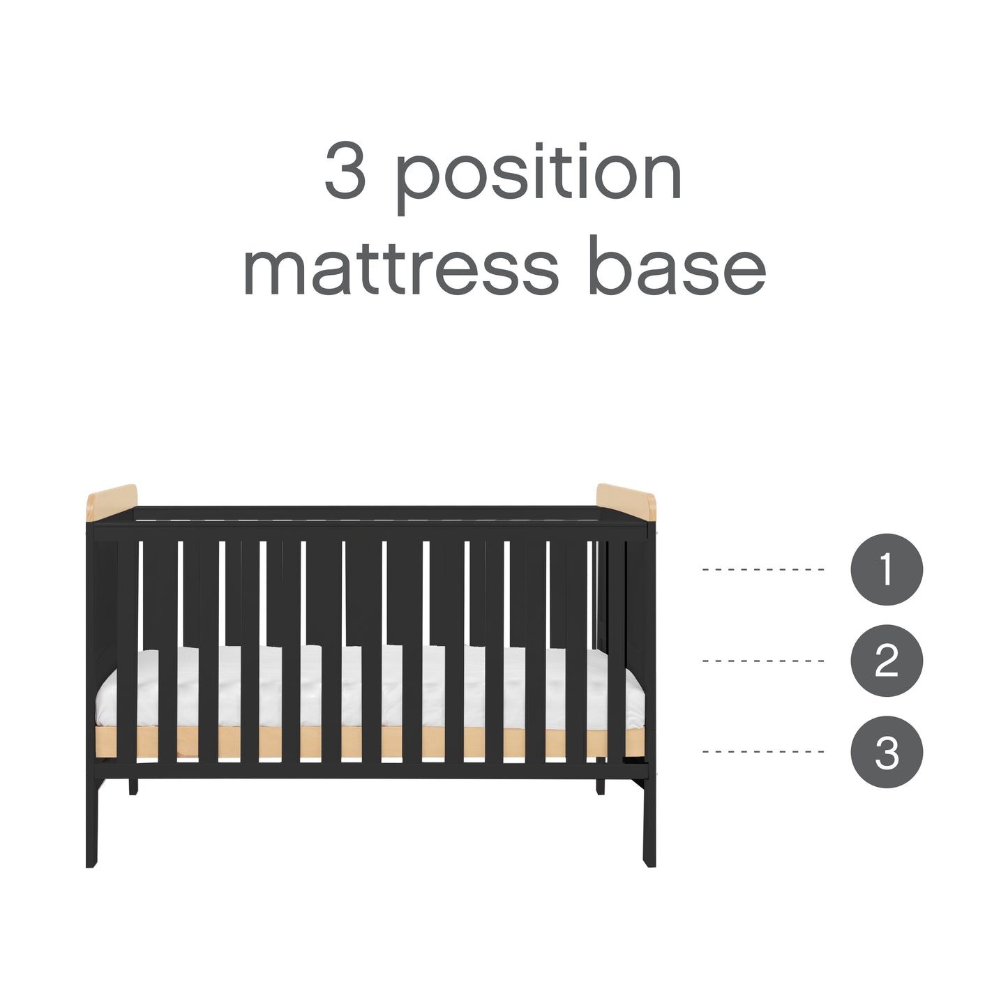 Tutti Bambini Rio Cot Bed with Cot Top Changer & Mattress Slate Grey and Oak