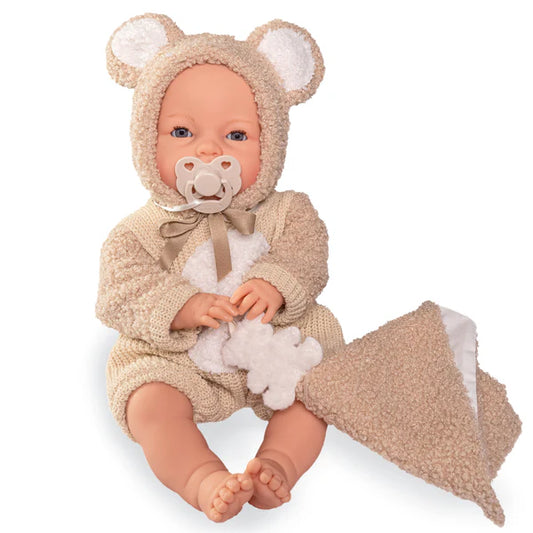 Roma Teddy Doll - Cries with Dummy 37cm