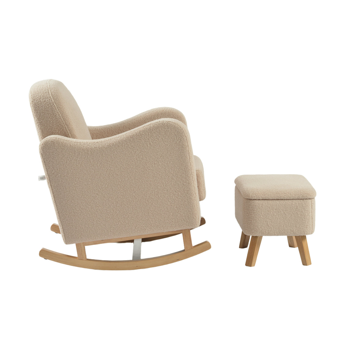 Bebe & Beyond Soother Nursing Chair + Stool – Boucle Collection Oat