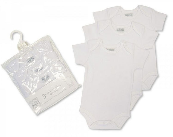 Baby 3 Pack Bodysuit Vest White