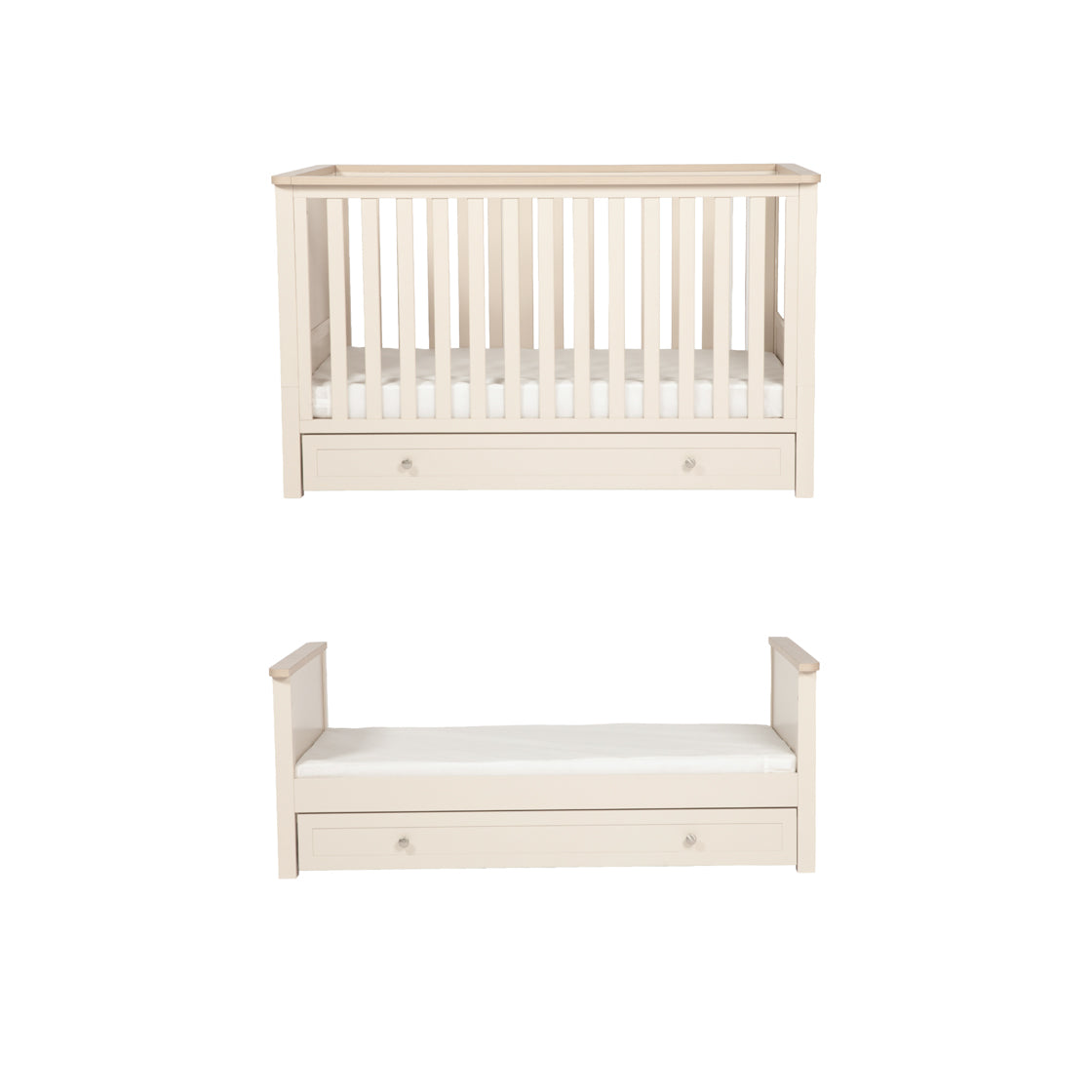 Bebe & Beyond Wanderer Cot Bed Cashmere and Oak