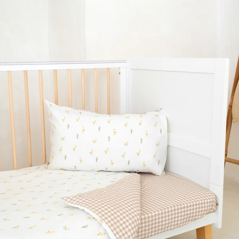 Clair-de-lune Reversible Little Duckling Cot Bed Duvet Cover and Pillowcase Set