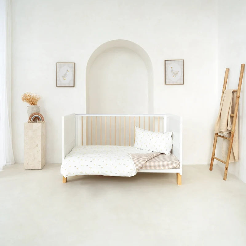 Clair-de-lune Reversible Little Duckling Cot Bed Duvet Cover and Pillowcase Set