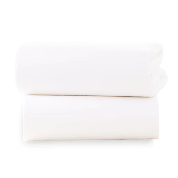 Clair-de-lune 2 Pack Cotton Fitted Pram/Crib Sheets - 90 x 40 cm 2 Colours