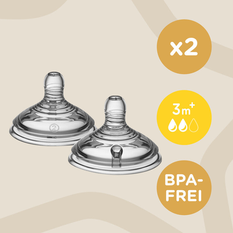 Tommee Tippee Closer to Nature Teat Medium Flow 2Pk