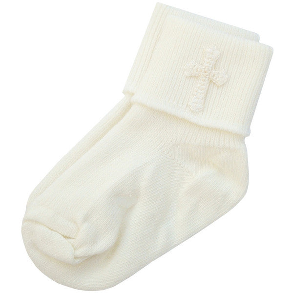 Kinder Baby Christening Cross Socks 2 Colours