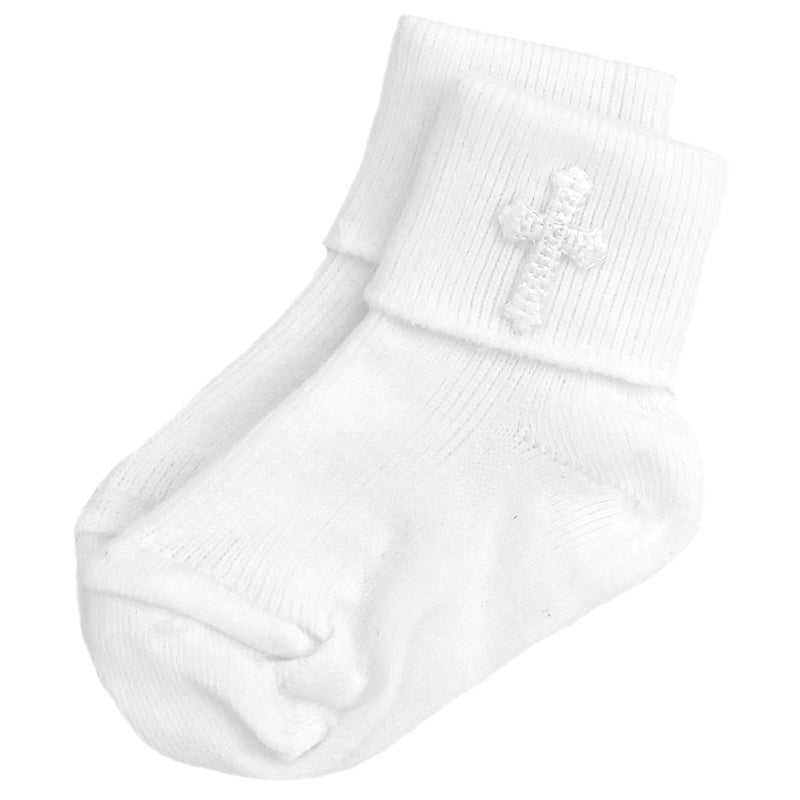 Kinder Baby Christening Cross Socks 2 Colours
