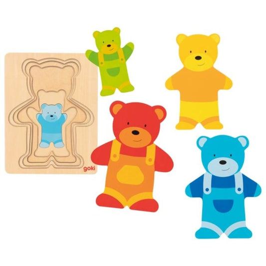 Goki Bear Clothes Layered Puzzle