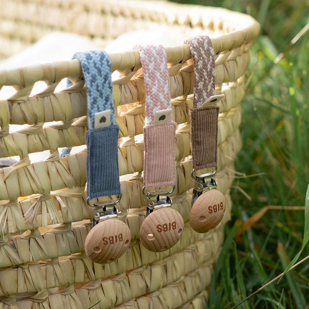 BIBS Pacifier Clip  Blush/Ivory