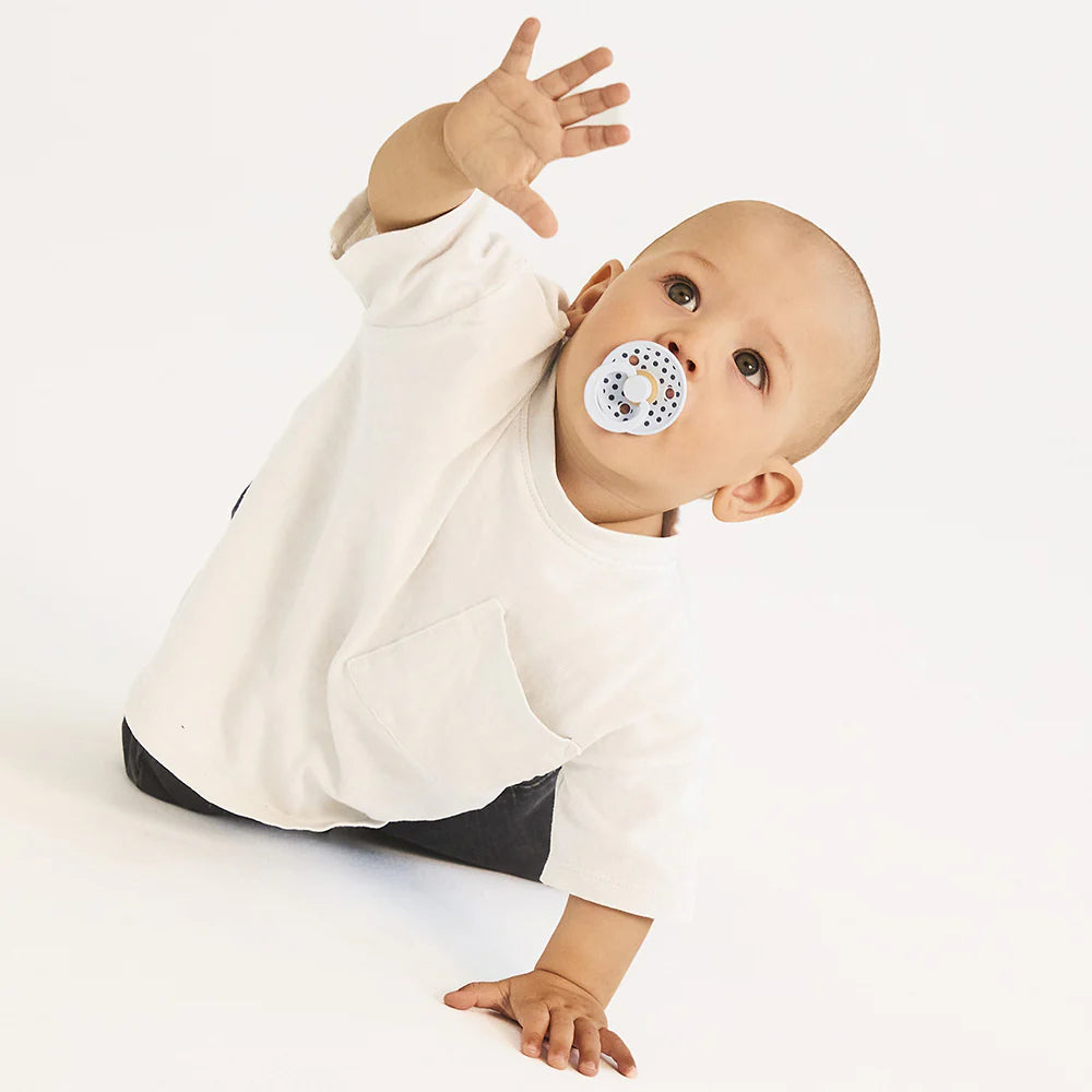 BIBS STUDIO Colour Dummies 2 Pack Polka - Baby Blue/Steel Blue