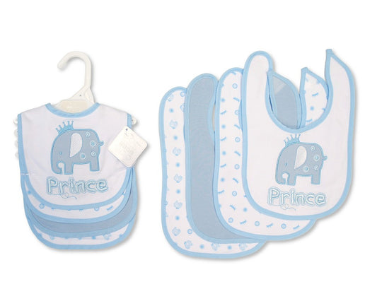 Nursery Time Baby Bibs 4 Pack - Prince