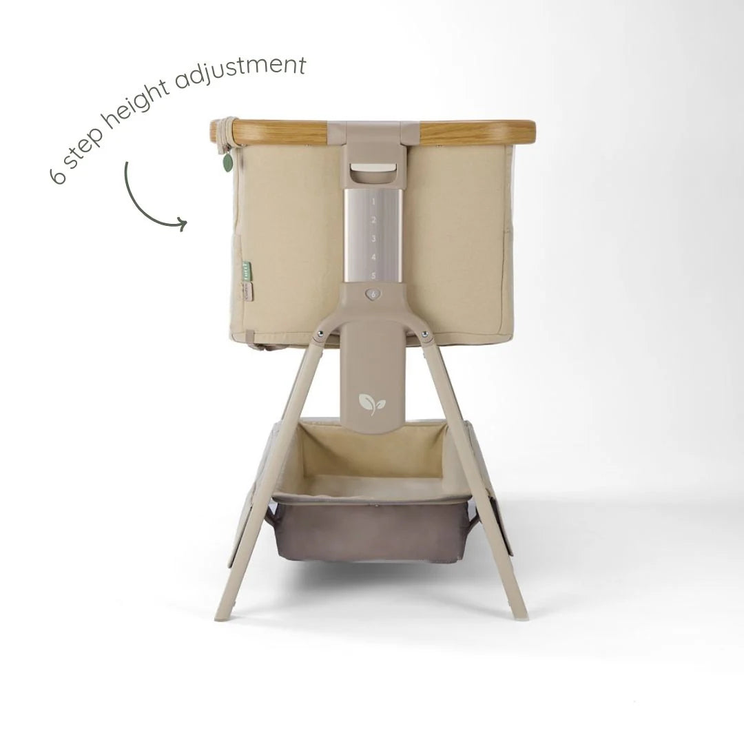 Tutti Bambini CoZee Air 2 Bedside Crib Toasted Oak and Sand