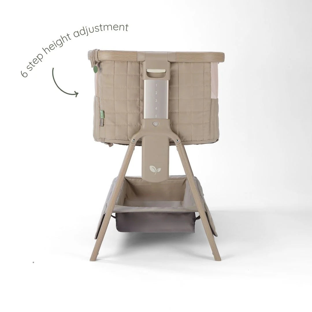 Tutti Bambini Cozee Sense Bedside Crib Soft Walnut / Cocoa