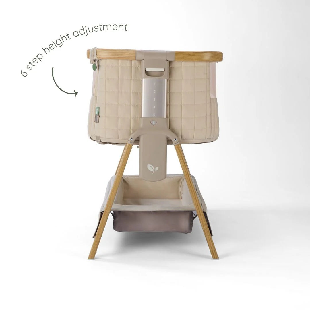 Tutti Bambini Cozee Sense Bedside Crib Toasted Oak / Sand