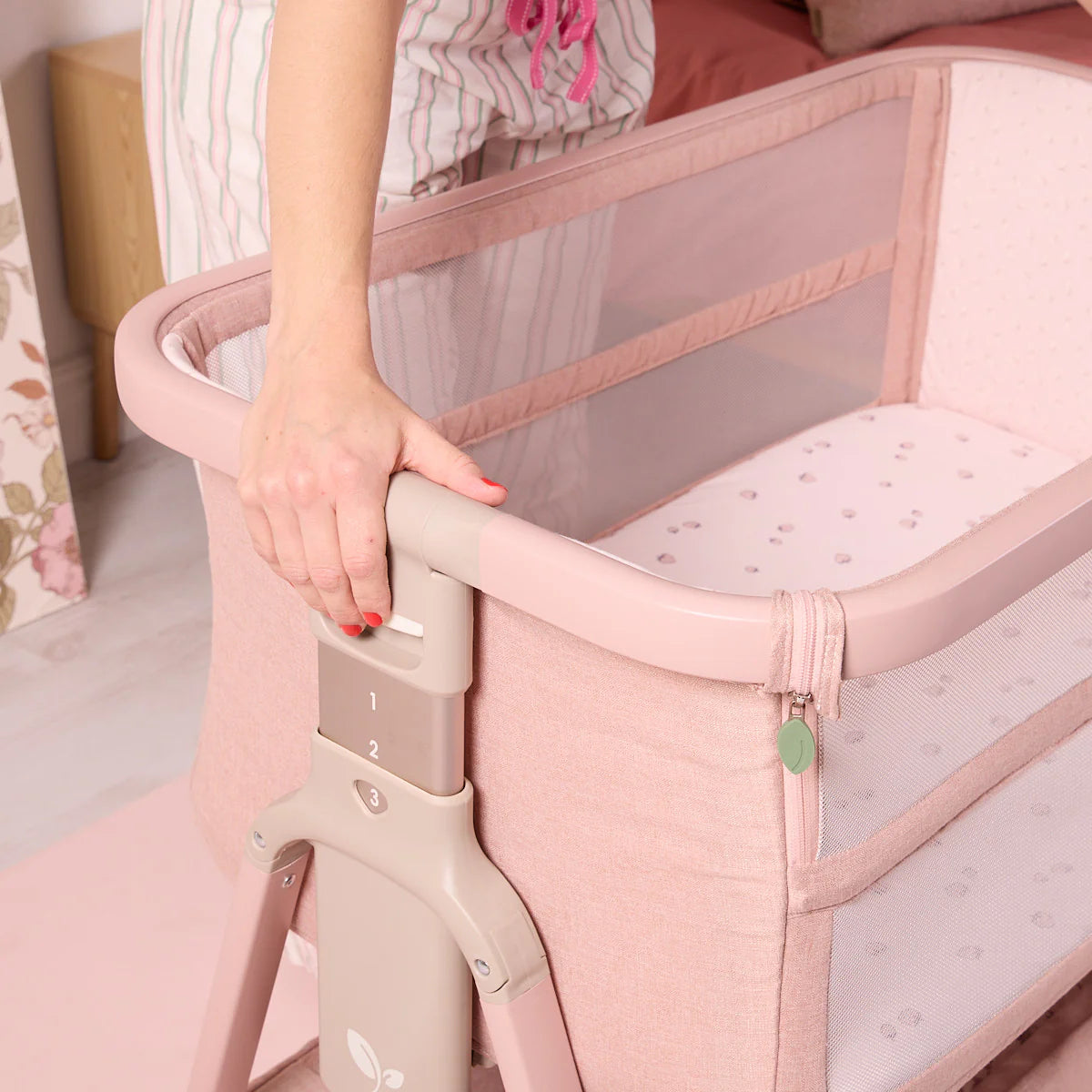 Tutti Bambini CoZee Zen Bedside Crib Blush