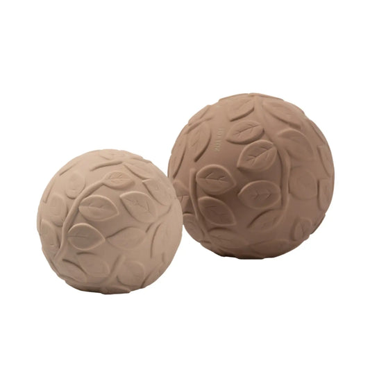 Nibbling Natruba Natural Rubber Sensory Ball Set Leaf - Earth