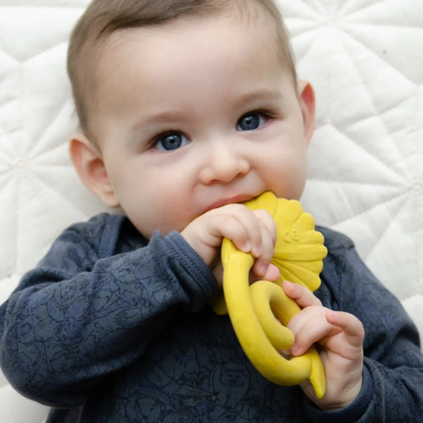 Nibbling Natruba Natural Rubber Teether Sunflower - Yellow