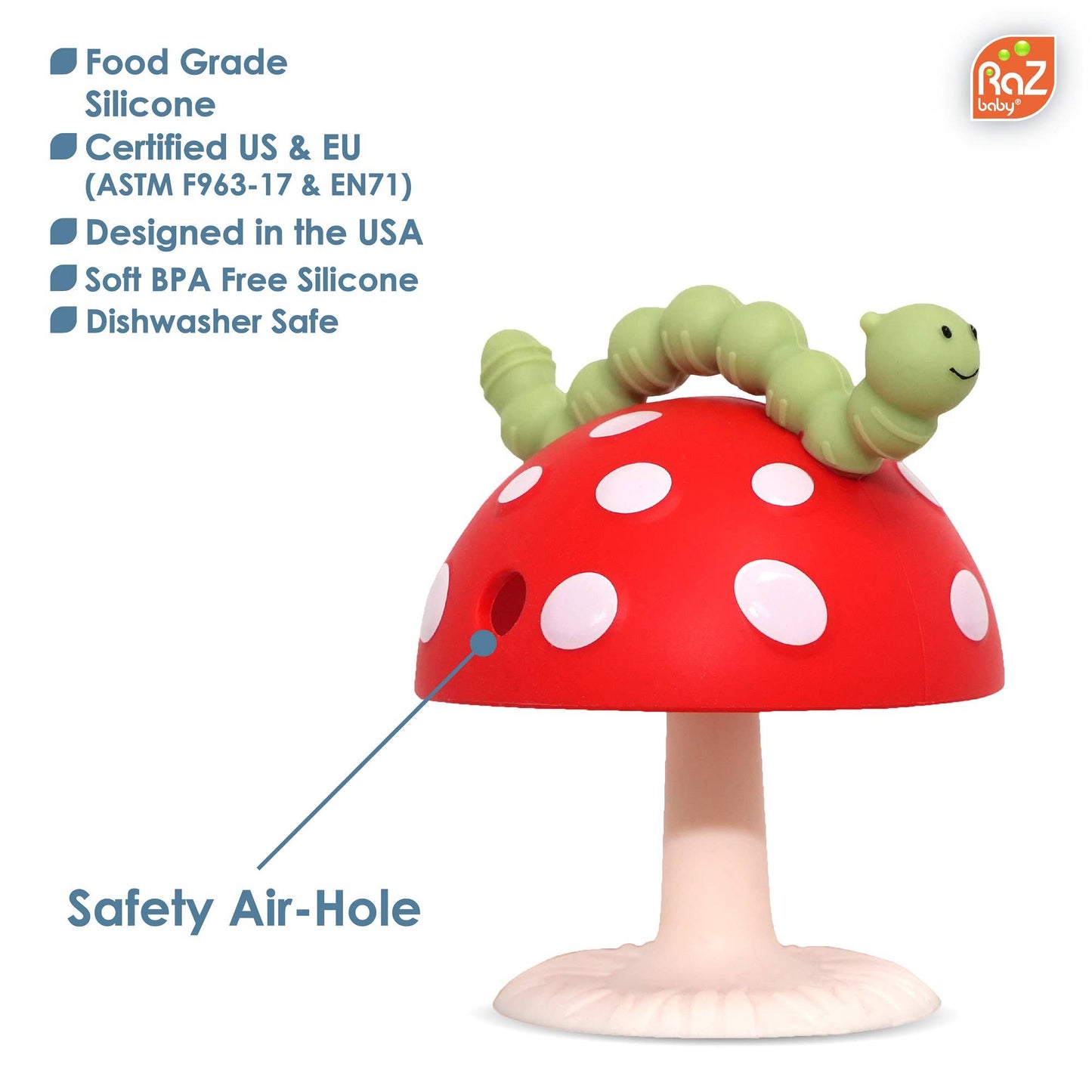CHOMPY MUSHROOM GRIP TEETHER - RED/GREEN