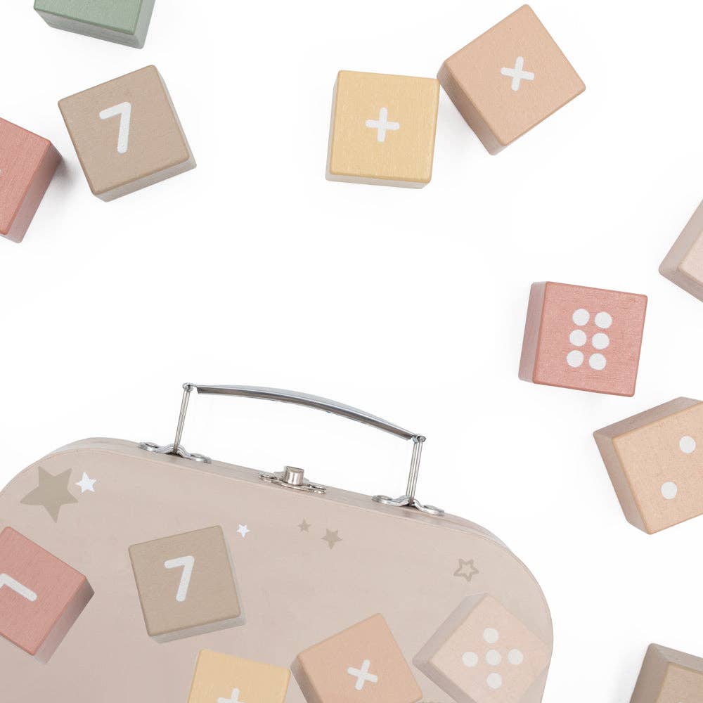 Jumini Wooden Number Block Set - Montessori Stacking and Number Toy