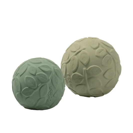 Nibbling Natruba Natural Rubber Sensory Ball Set Leaf - Green