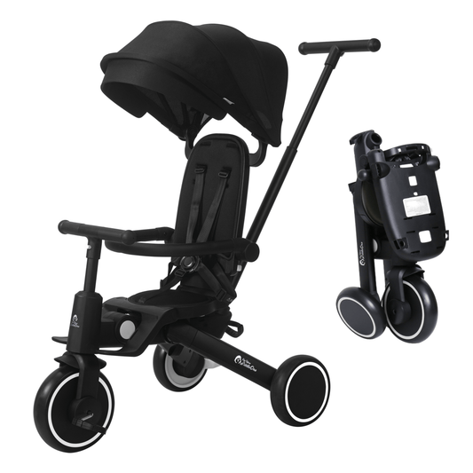 Foryourlittleone Xplor 6 in 1 Foldable Trike - Jet Black (10m-4y)