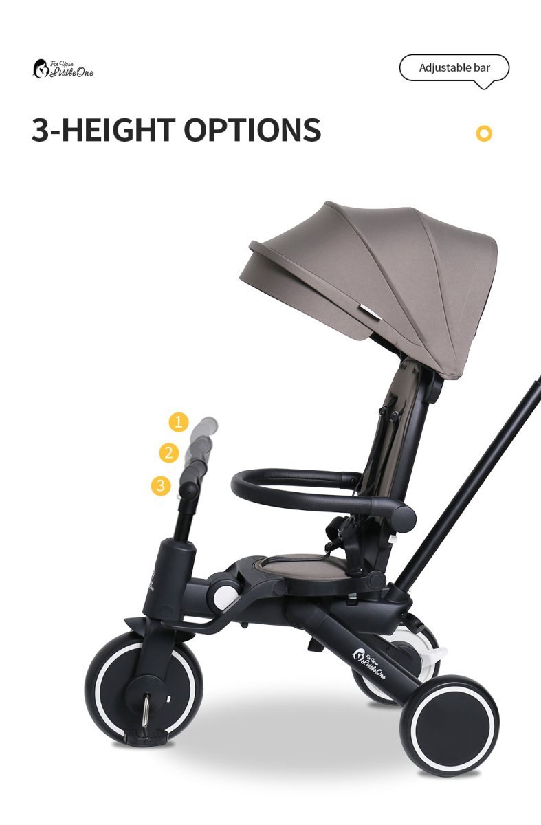 Foryourlittleone Xplor 6 in 1 Foldable Trike - Pastel Pink (10m-4y)