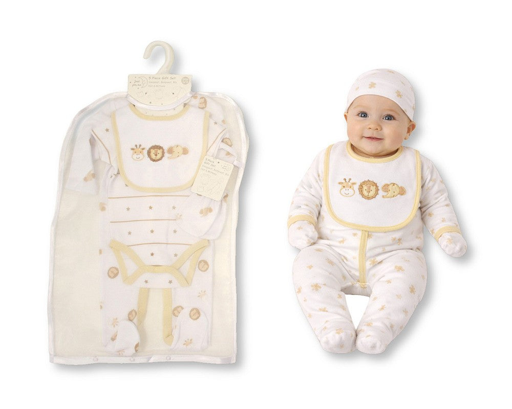 My Little Chick Baby 5 pcs Layette Gift Set - Lion, Giraffe, Elephant