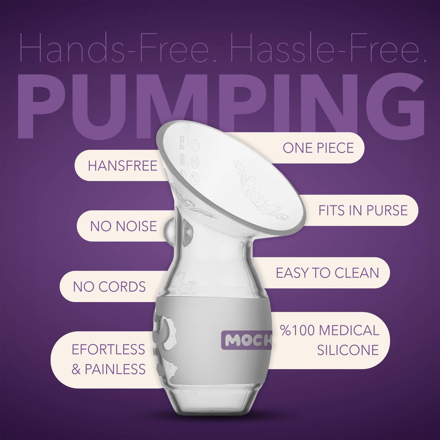 MOCHi Manual Breast Pump – Leakproof with Lid, Milk Stopper & Feeder