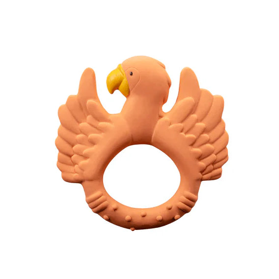 Nibbling Natruba Natural Rubber Teether Parrot - Orange