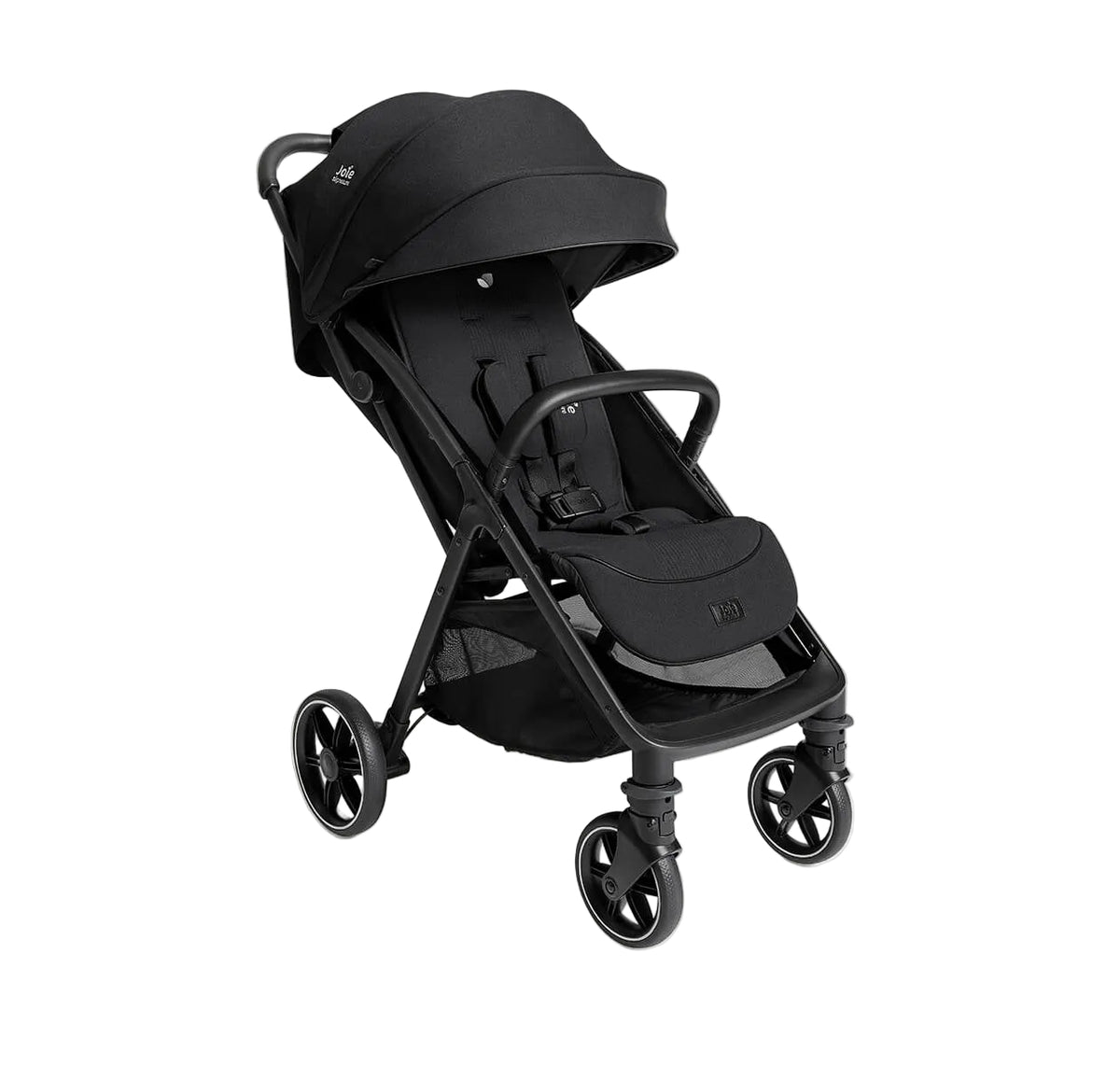 A black stroller with a matching canopy and frame, shown at a three-quarter angle on a light gray studio background. A gold 'Mother & Baby Awards 2025 Gold' badge is visible in the bottom right corner.
