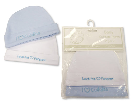 Tiny Baby Premature Baby Boys Hats 2-Packs