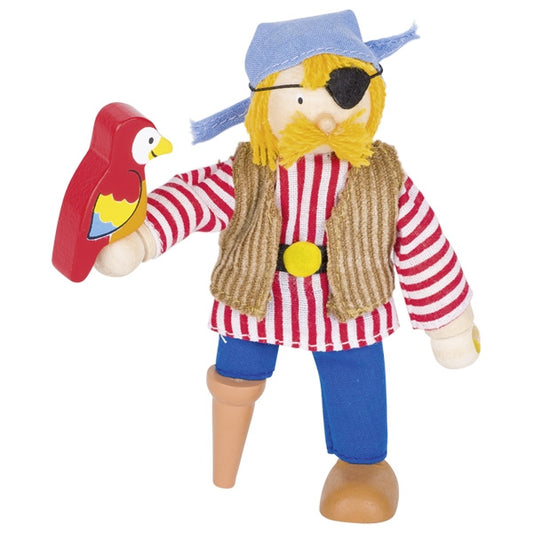 Goki Flexible Puppet Pirate with Parrot
