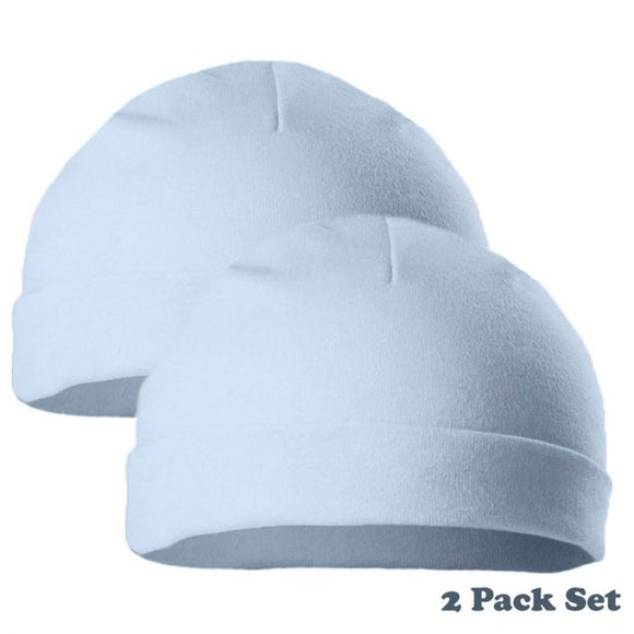 Soft Touch Premature Cotton 2PK Hats 2 Blue