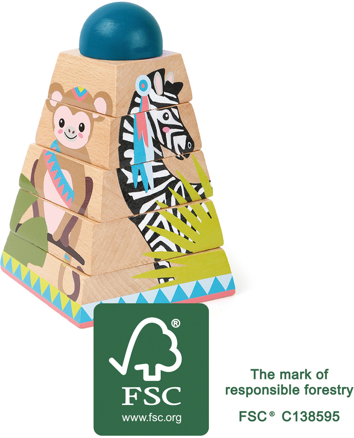 Small Foot Wooden Stacking Tower Jungle
