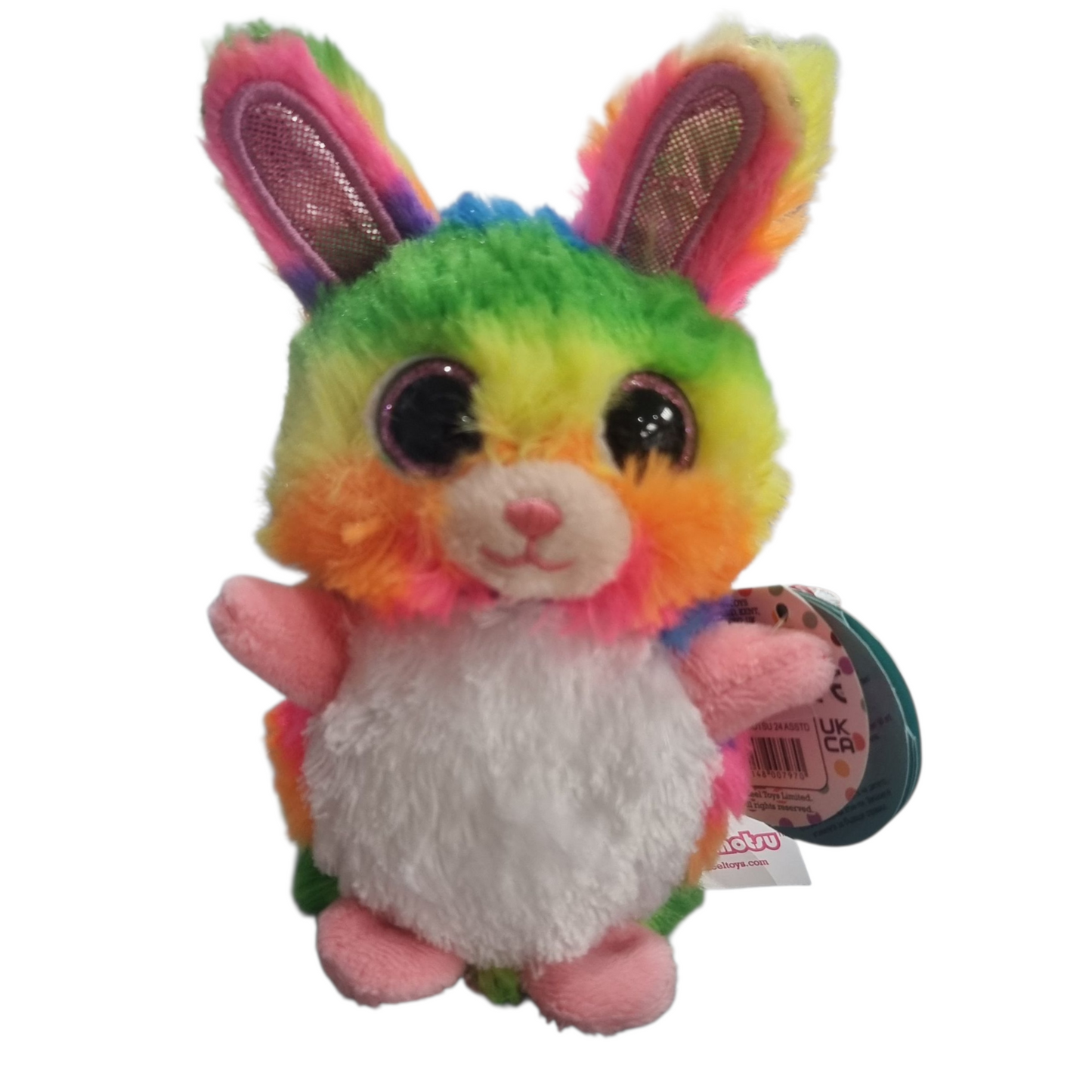 Keel Toys 10cm Mini Motsu Skyla the Rainbow Rabbit Plushie