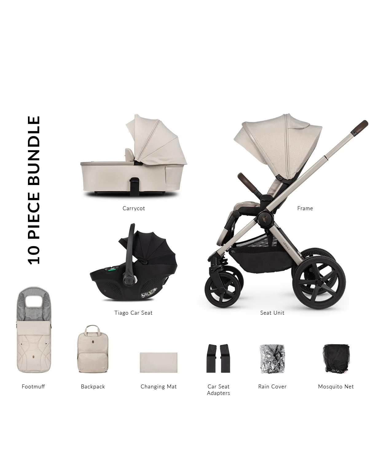 Venicci Tinum Upline 2 Stone Beige Pram