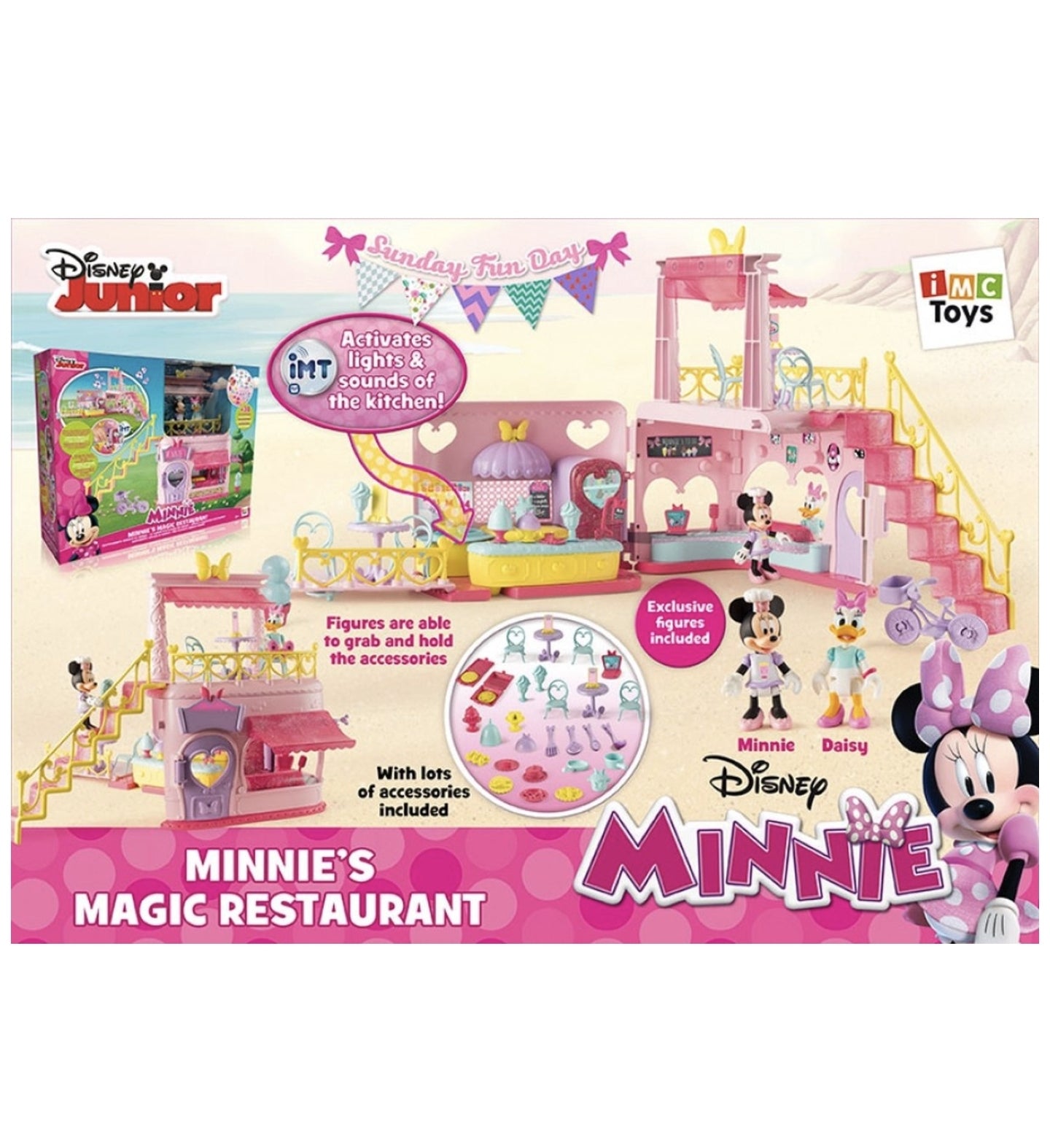 Minnie's Magic Restaurant toy set packaging with Disney Junior branding