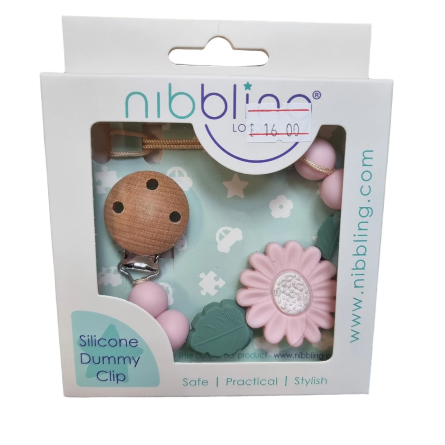 NIbbling Daisy Dummy Clip Pink Daisy
