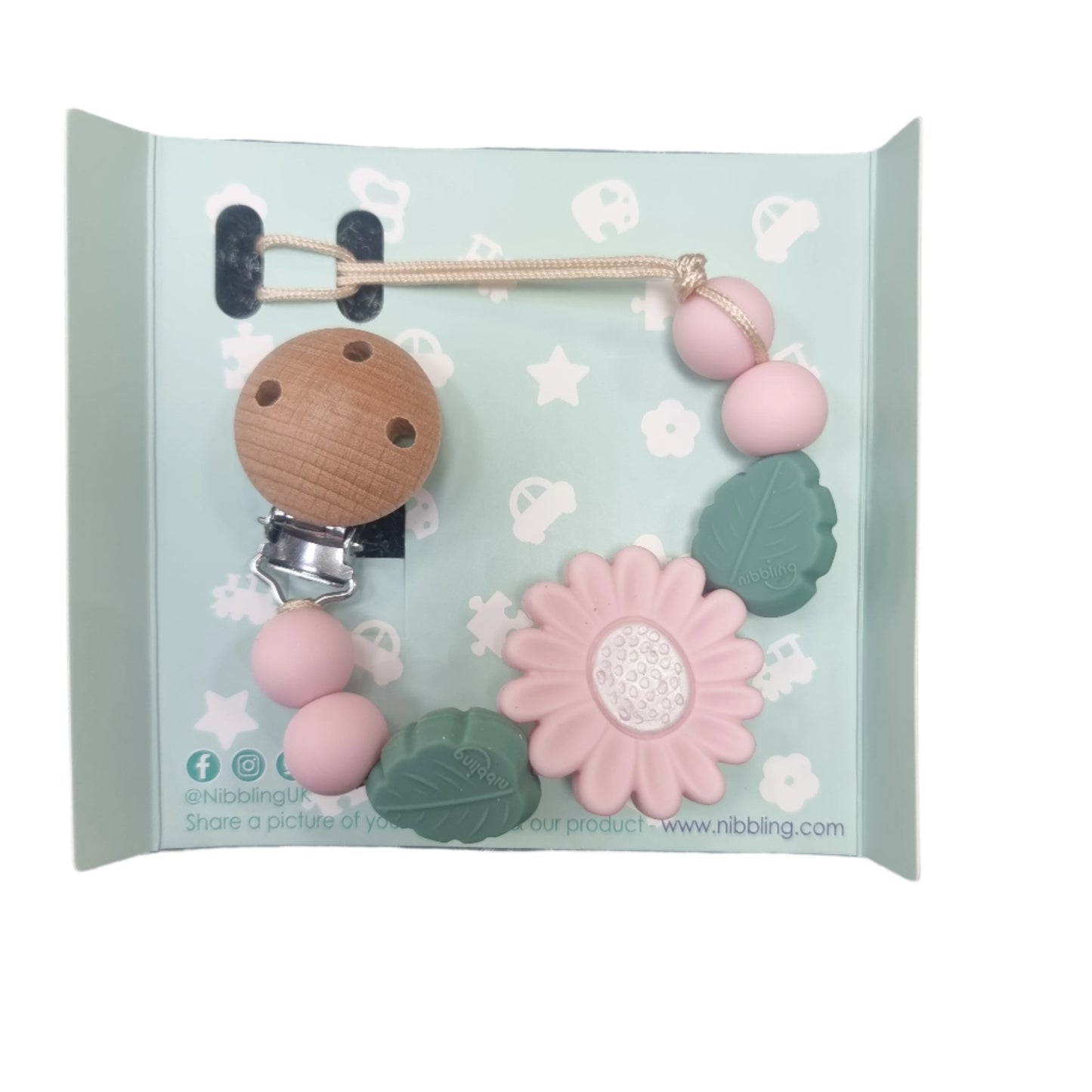 NIbbling Daisy Dummy Clip Pink Daisy