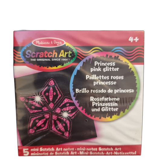 Melissa & Doug Scratch Art 5 Pack Mini Princess Pink Glitter Notes