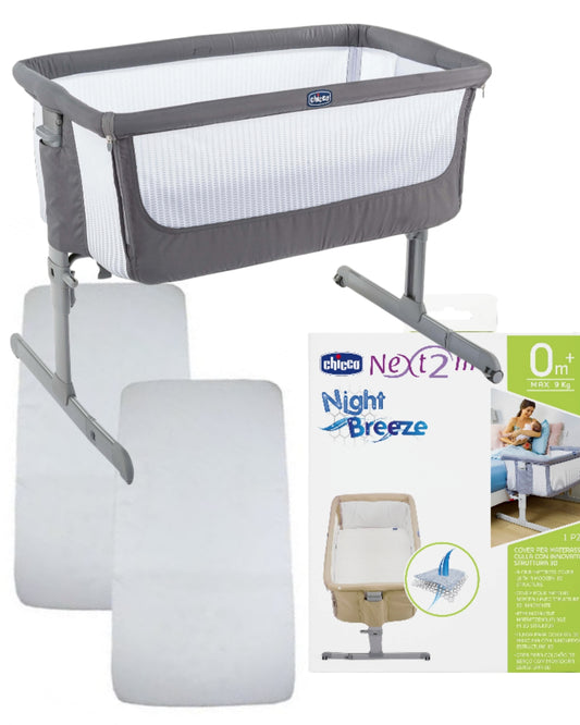 Chicco Next2Me Crib Air Bundle - Dark Grey