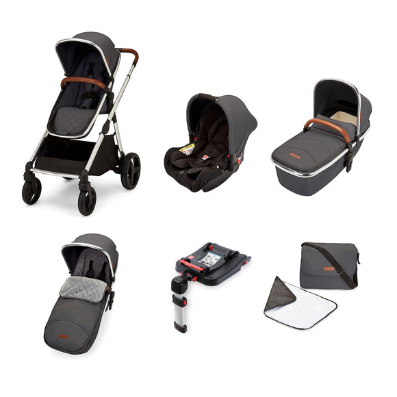 Eclipse Travel System With Galaxy Car Seat And Isofix Base Graphite Tan Pushchairs & Prams