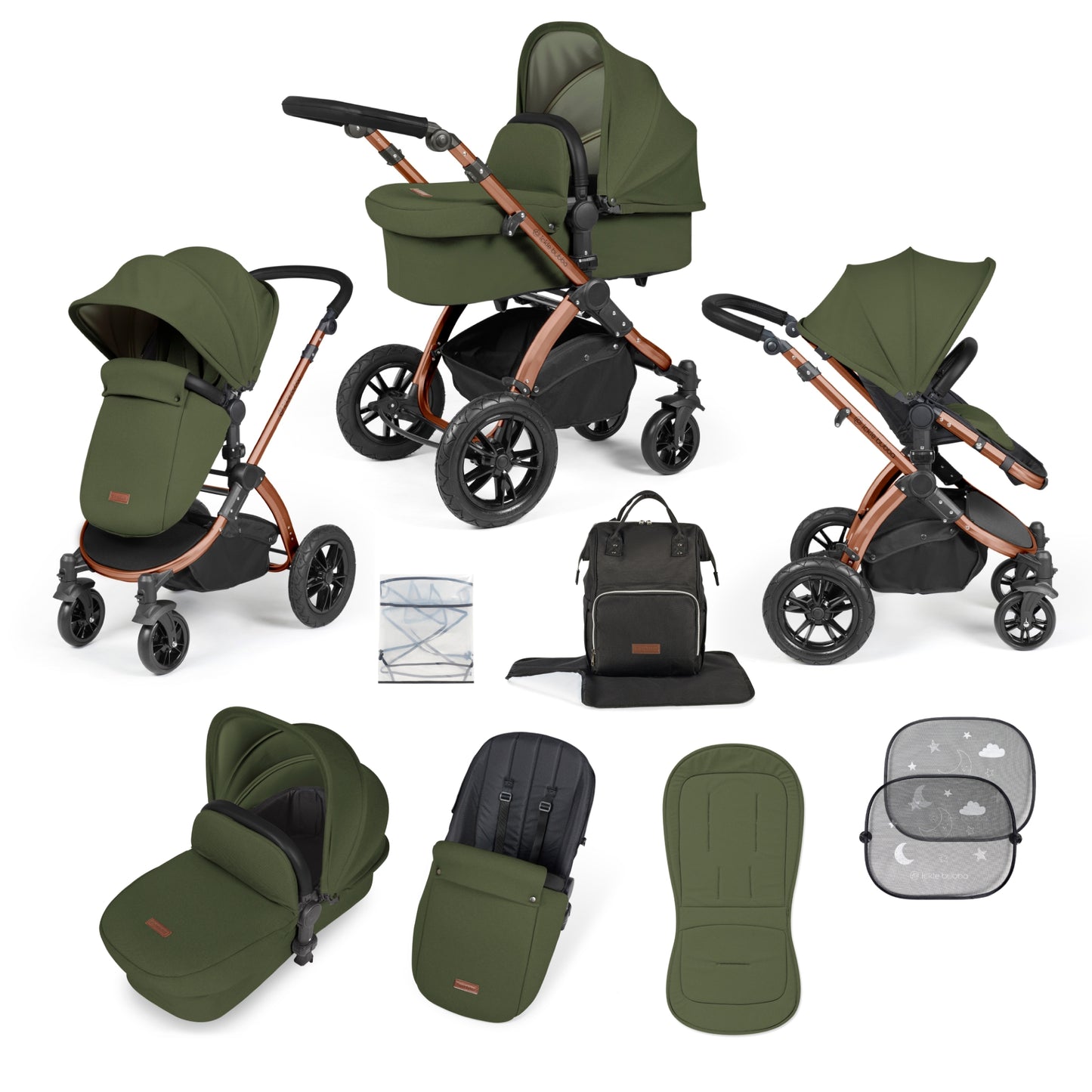 Ickle Bubba Stomp Luxe 2 in 1 Pushchair Woodland on Bronze