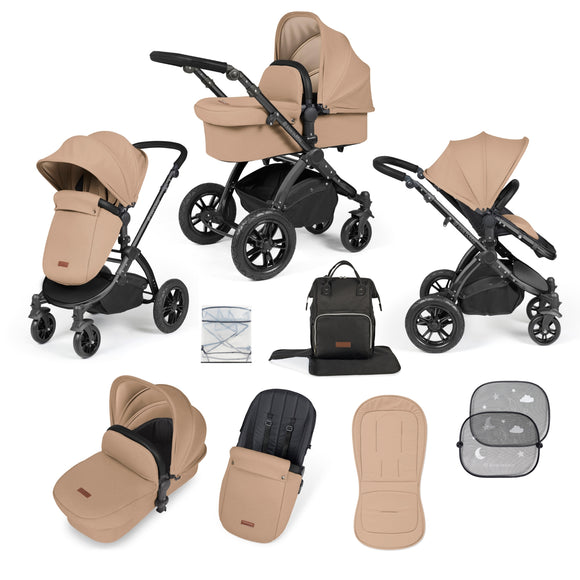 Ickle Bubba Stomp Luxe 2 in 1 Pushchair Desert on Black