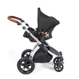 Ickle Bubba Stomp Luxe All-in-One Travel System With Isofix Base (Galaxy) Charcoal Grey On Silver