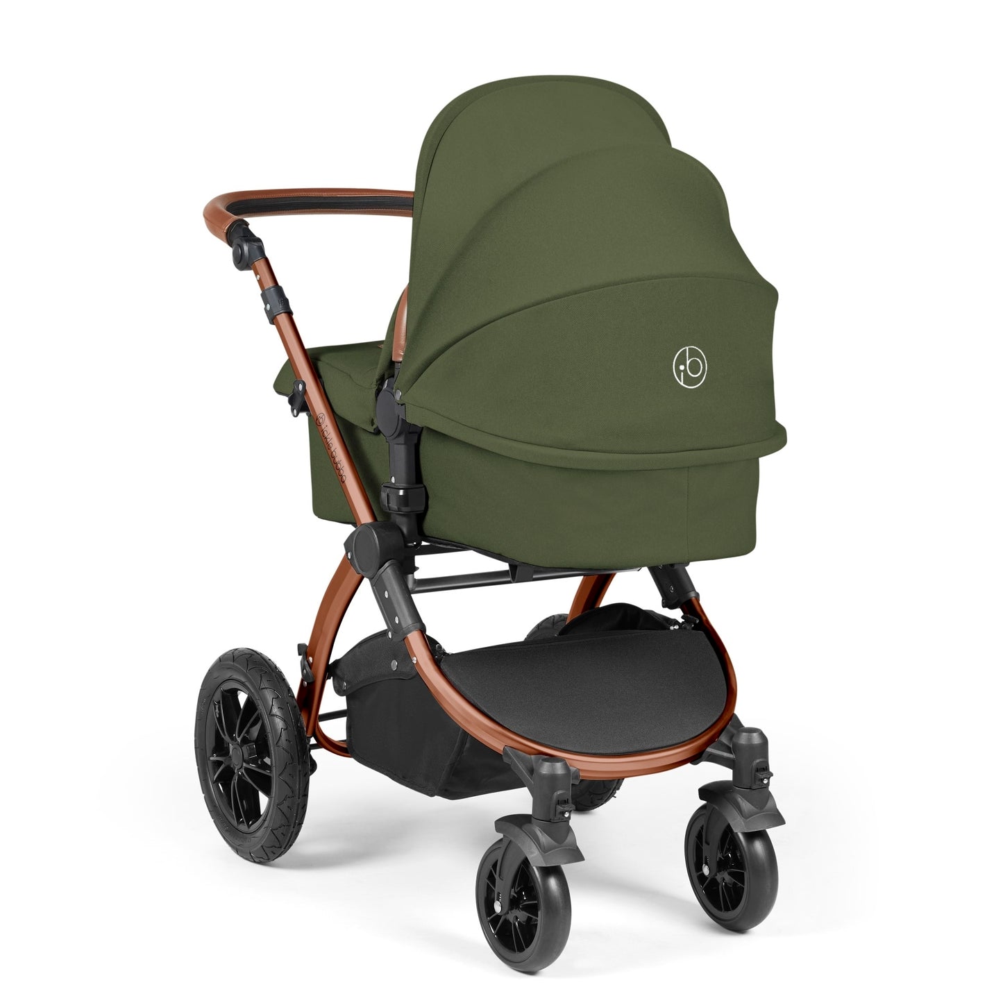 Ickle Bubba Stomp Luxe All-in-One I Size Travel System With Isofix Base (Stratus) Woodland on Bronze